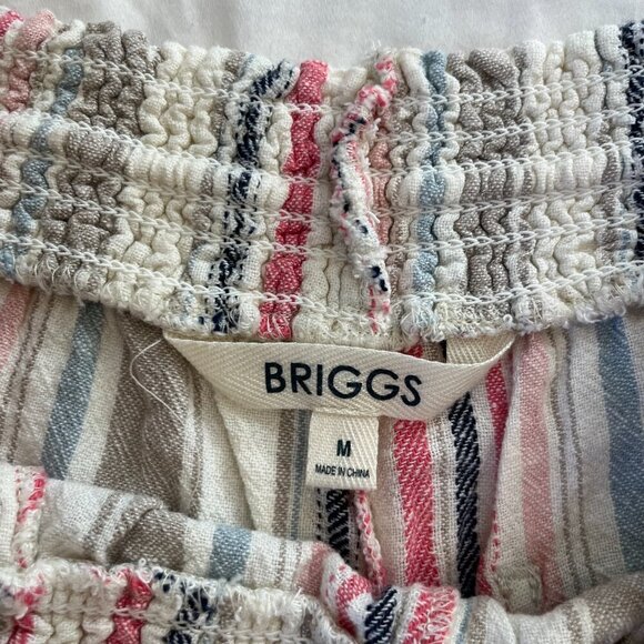 Briggs Stripe Linen Blend Drawstring High Waist Shorts (Set of 3) | Size M - Picture 8 of 9